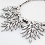 Leiland Crystal Stone Wreath Statement Necklace